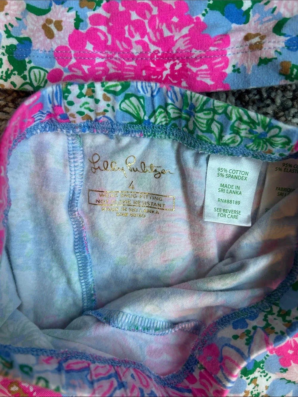 Lilly Pulitzer Girls Floral Long Sleeve Pajama Set in Pink & Blue